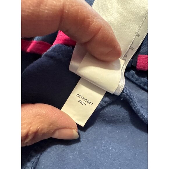 Eddie Bauer Kids Girls L (14) Blue Hoodie Jacket Pink Trim - Picture 10 of 11